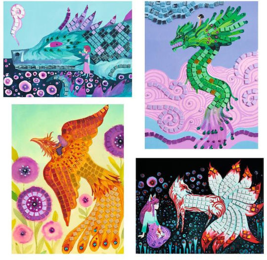 Djeco Mosaic Metallic Effect `μυθικά Πλάσματα` for Children 6+ years old Years
