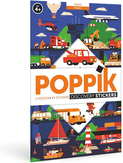 Poppik Αυτοκόλλητα Οχήματα για Παιδιά 4+ Ετών