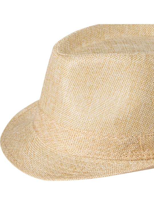 Brims and Trims Fabric Men's Hat Fedora Beige