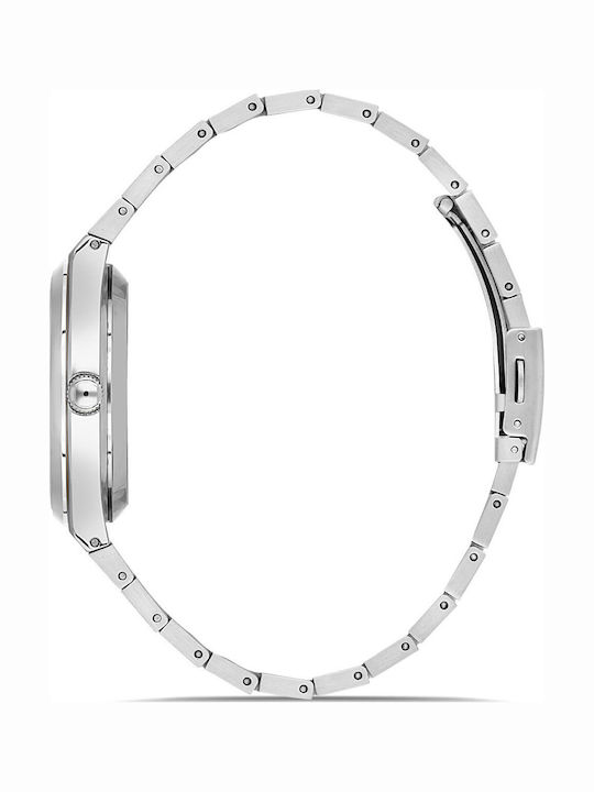 Ferro Men's Watch Battery with Silver Metal Bracelet