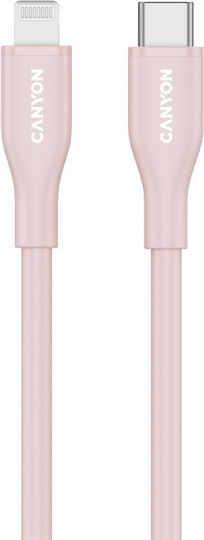 Canyon USB-C to Lightning Cable 60W Ροζ 1m (CNS-CLNM60SC10PS)