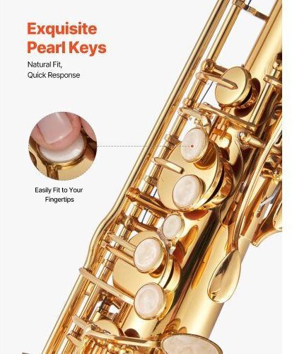 Vevor Tenor Saxophone Gold Brass B Flat Saxophone Kit Beginners Mouthpiece Case