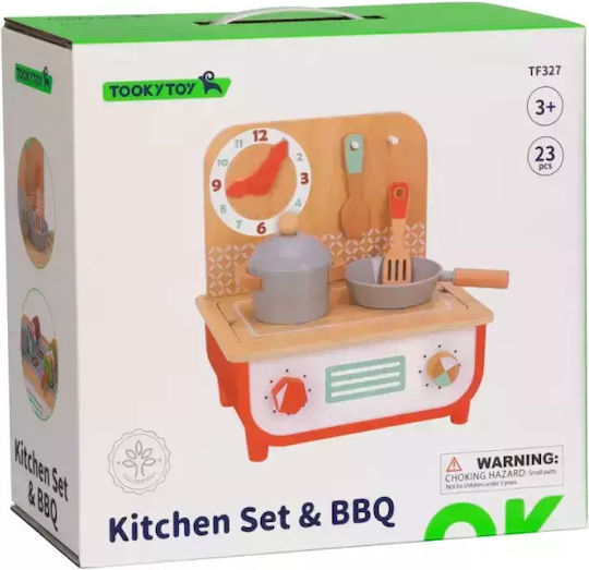Tooky Toys Kids Wooden Kitchen for 3+ Years 23pcs