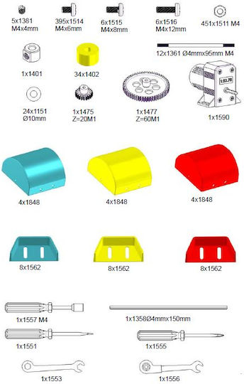 Eitech Jucărie de Construcție din Plastic Big Wheel pentru Copii 8++ Ani