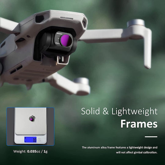Set 5 Filtre Polarizante Nd Compatibile Dji Mavic Mini Mini 2/mini Se Inclusiv Nd4pl Nd8pl Nd16pl Nd32pl Nd64pl Laveta Profesională de Curățare Carcasă de Depozitare Neewer