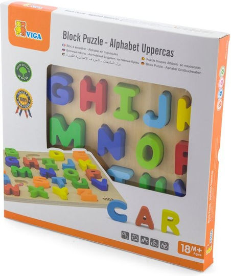 Viga Toys Montessori Joc Educațional Litere și numere din Lemn
