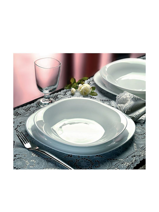 Bormioli Rocco Parma Plate Shallow Square Glass White 27x27cm