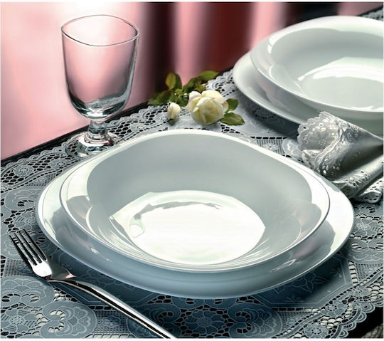 Bormioli Rocco Parma Πιάτο Ρηχό Γυάλινο Λευκό 27x27cm