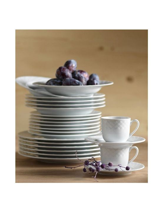 Ionia Plate Soup made of Porcelain White with Diameter 22.5cm
