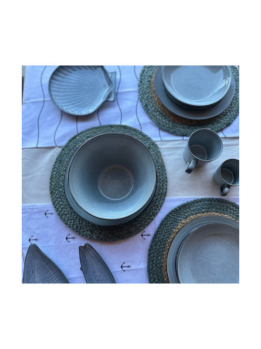 MSA Plate Shallow Ceramic Gray with Diameter 24cm