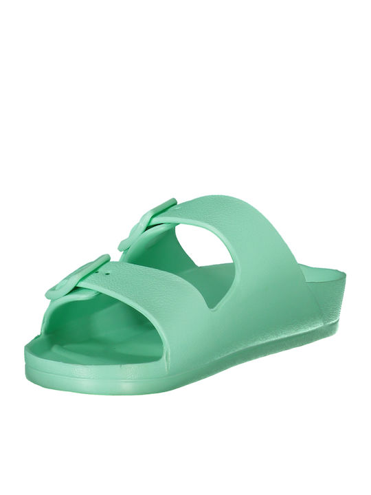 Women's Flat Sandals in Green Color