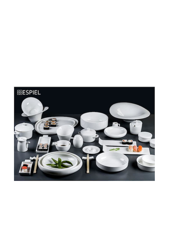Espiel Siders Ivory Rect. Plate Shallow Rectangular made of Porcelain White 30.2x9.6cm