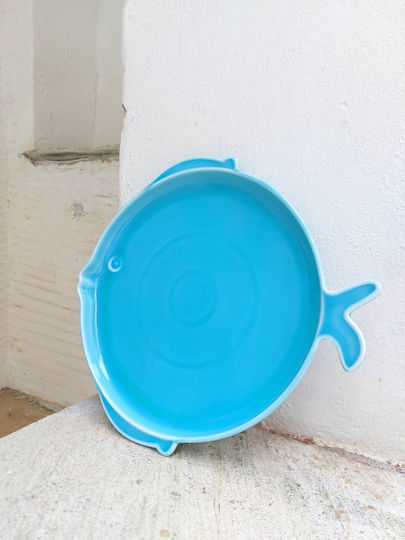Marva Plate Shallow made of Porcelain Acqua with Diameter 28cm