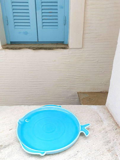 Marva Plate Shallow made of Porcelain Acqua with Diameter 28cm