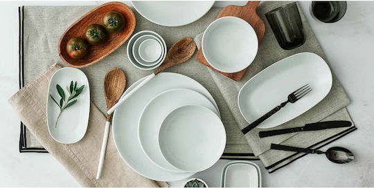 Güral Porselen Coupe ΕΟ Plate Desert made of Porcelain White with Diameter 21cm