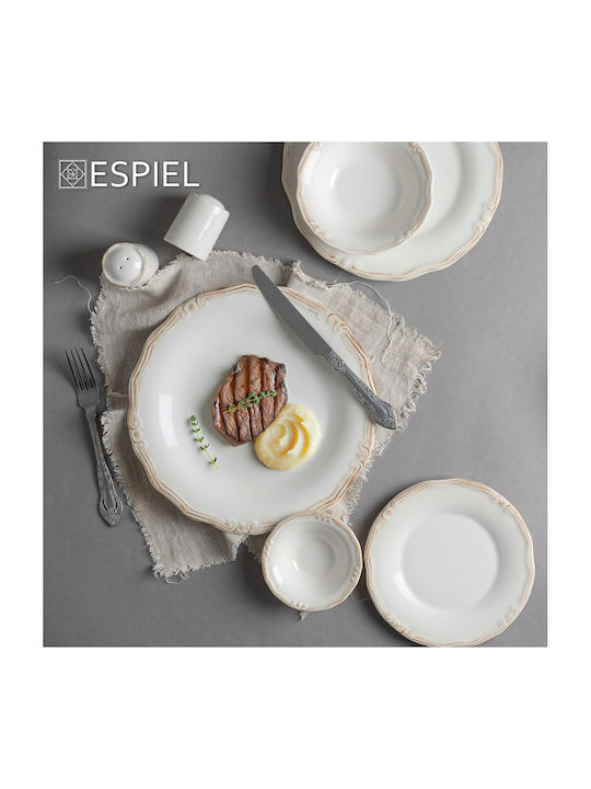 Espiel Tiffany Πιάτο Γλυκού Μπεζ με Διάμετρο 20cm