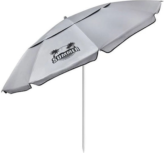 Umbrelă Pliabilă De Plajă Din Aluminiu Diametru 2.25m Argintie