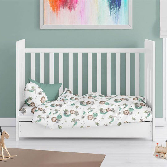 Dimcol Baby Bettlaken Für Wiege Baumwolle Grün Grün 80x110cm