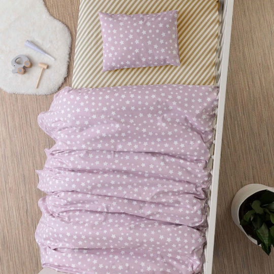 Borea Jingle Baby Sheets Set Crib Cotton Pink 120x160cm 3pcs