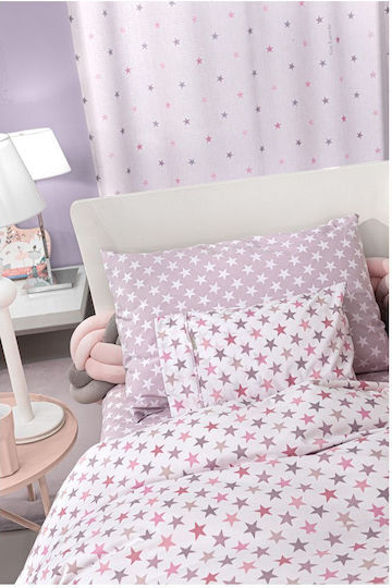 Guy Laroche Baby Sheets Set Crib Cotton Pudra Pink 115x170cm 3pcs