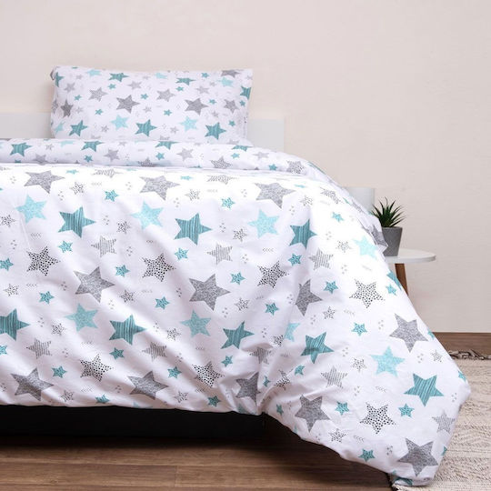 Viopros Baby Sheets Crib Cotton Sirius White Fitted Set 120x160cm 3 Pieces