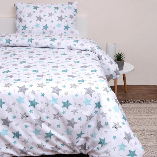 Viopros Baby Sheets Crib Cotton Sirius White Fitted Set 120x160cm 3 Pieces