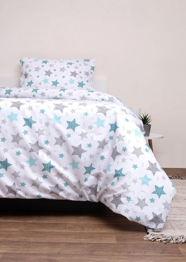 Viopros Baby Sheets Crib Cotton Sirius White Fitted Set 120x160cm 3 Pieces
