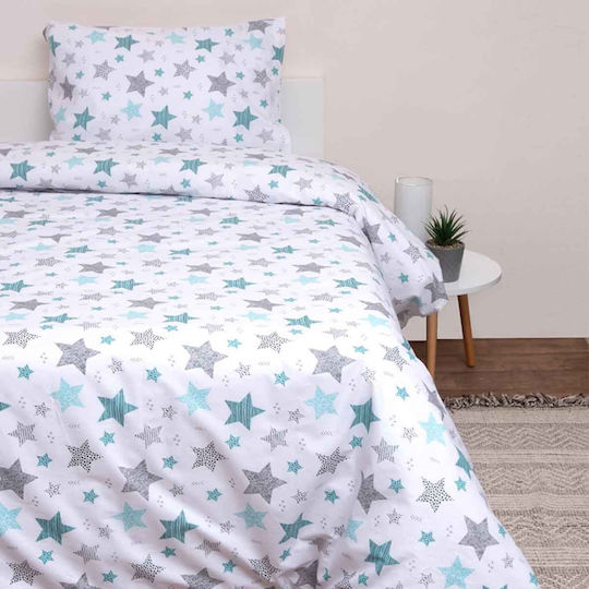 Viopros Baby Sheets Crib Cotton Sirius White Fitted Set 120x160cm 3 Pieces