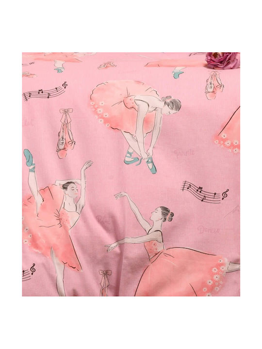 Melinen Baby Sheets Set Crib Flannel Ballet Pink Pink 120x170cm 3pcs