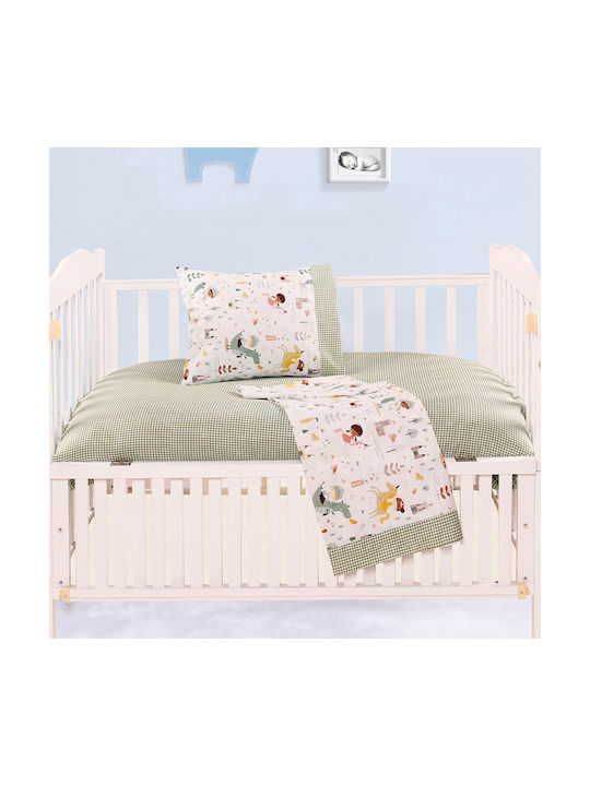 Beauty Home Art 5175 Baby Sheets Set Crib Cotton Satin Fitted Multicolored 70x140cm