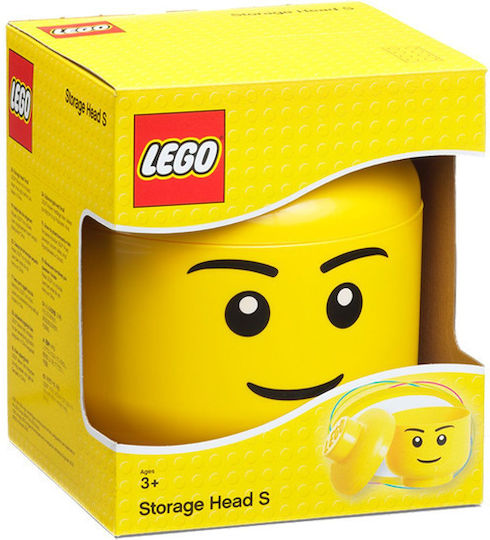 LEGO Children's Storage Box made of Plastic Head Yellow 16x16x18cm 1pcs