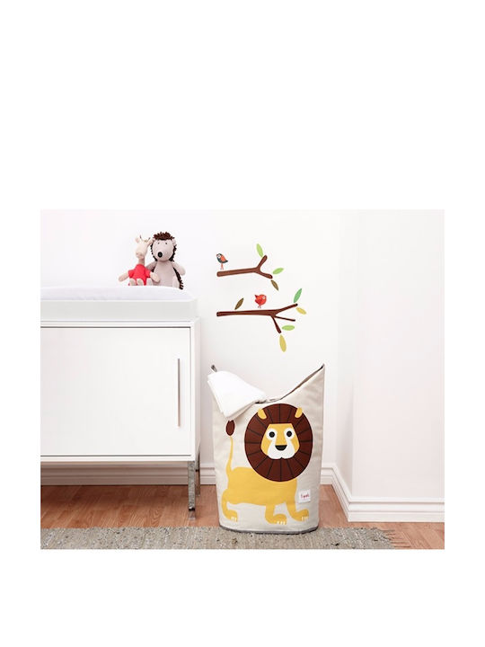 3 Sprouts Children's Laundry Basket made of Fabric Deer Brown 50x29x57cm 1pcs