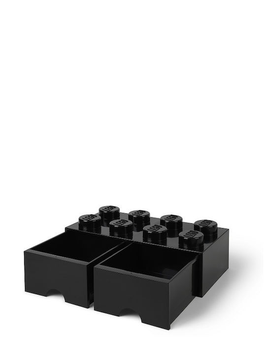 LEGO Παιδικό Κουτί Αποθήκευσης από Πλαστικό 8 Knobs Μαύρο 50x25x17cm