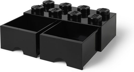 LEGO Children's Storage Box made of Plastic 8 Knobs Black 50x25x17cm 1pcs