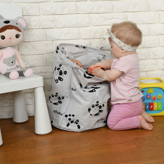 Akuku Kinder Aufbewahrungskorb Faltbar aus Stoff Beige 37x37x43cm 1Stück