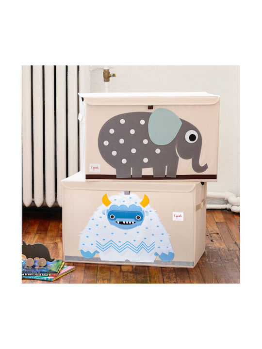 3 Sprouts Kids Fabric Foldable Toy Storage Box Yeti Beige 61x37x38cm