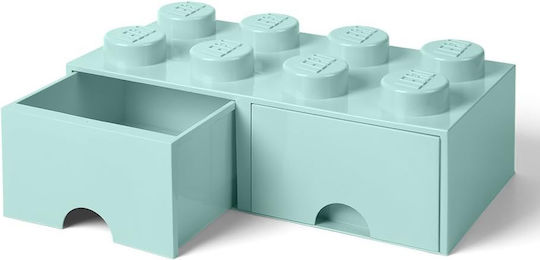 LEGO Children's Storage Box made of Plastic 8 Knobs Turquoise 50x25x17cm 1pcs