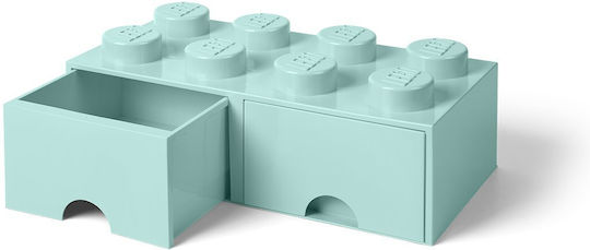 LEGO Children's Storage Box made of Plastic 8 Knobs Turquoise 50x25x17cm 1pcs