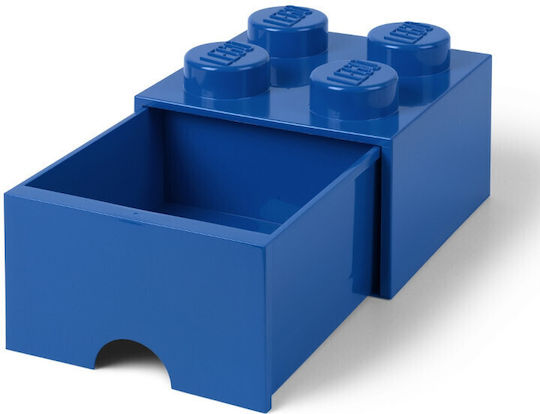 LEGO Children's Storage Box made of Plastic 4 Knobs Blue 25x25x18cm 1pcs