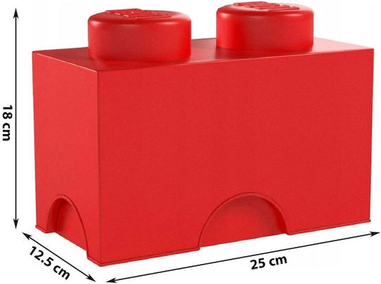LEGO Kinder Aufbewahrungsbox aus Kunststoff 2-Stud Rot 25x12x18cm 1Stück