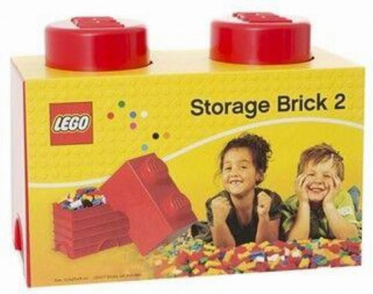 LEGO Kinder Aufbewahrungsbox aus Kunststoff 2-Stud Rot 25x12x18cm 1Stück