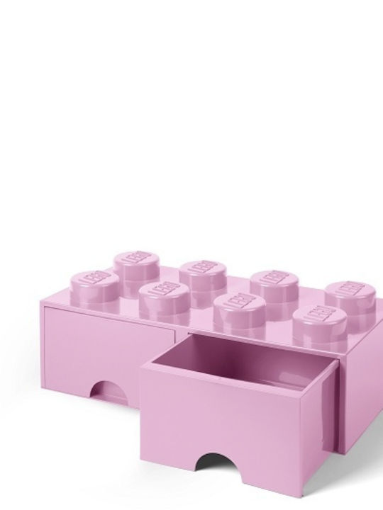 LEGO Kinder Aufbewahrungsbox aus Kunststoff 8 Knobs Rosa 50x25x17cm 1Stück
