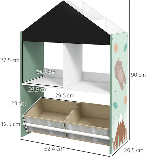 Zonekiz Kinder Aufbewahrungsbox aus Holz Grün 1Stück