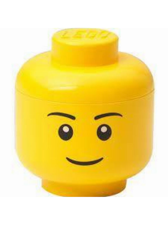 LEGO Παιδικό Κουτί Αποθήκευσης από Πλαστικό Head Κίτρινο 10x10x11cm