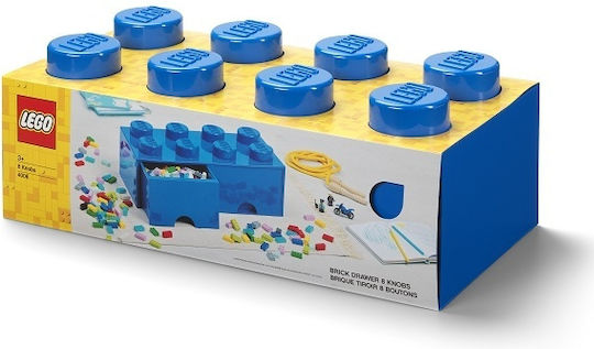 LEGO Children's Storage Box made of Plastic Brick Blue 50x25x18cm 1pcs