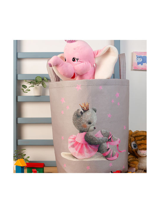 Dimcol Kinder Aufbewahrungskorb aus Stoff Gray 45x30x50cm 1Stück
