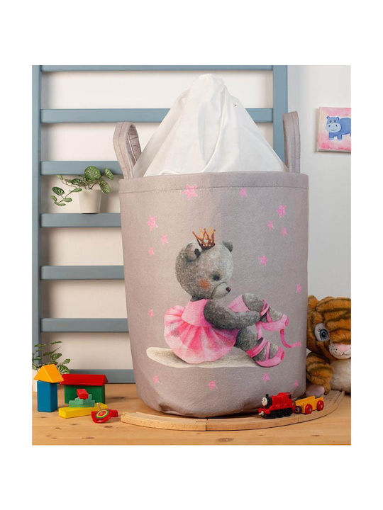 Dimcol Kinder Aufbewahrungskorb aus Stoff Gray 45x30x50cm 1Stück