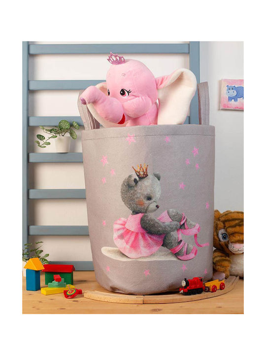 Dimcol Kinder Aufbewahrungskorb aus Stoff Gray 45x30x50cm 1Stück