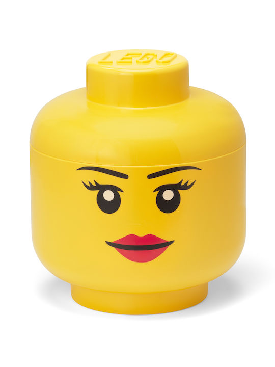 LEGO Παιδικό Κουτί Αποθήκευσης από Πλαστικό Head Κίτρινο 24x24x27cm
