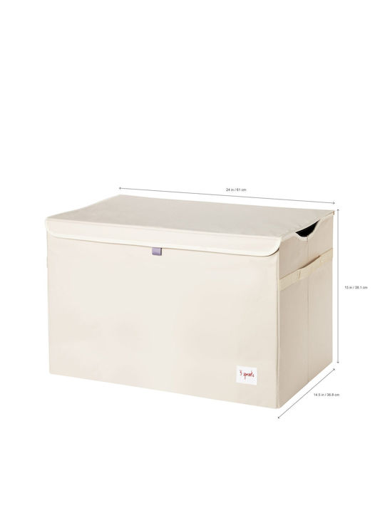3 Sprouts Children's Folding Storage Box made of Fabric Bear Black 61x37x38cm 1pcs